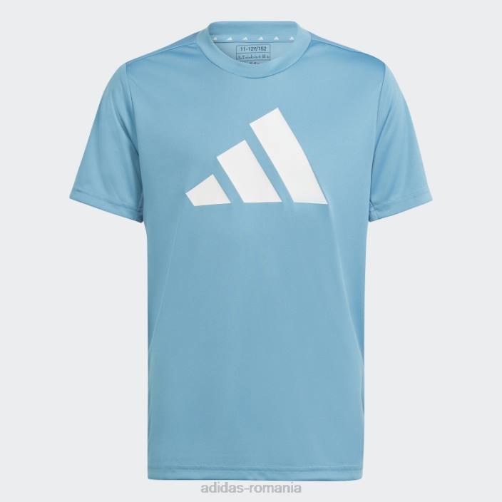 Adidas tren essentials aeroready logo tricou cu fiti regulate albastru copii albastru alb 2JBN11809