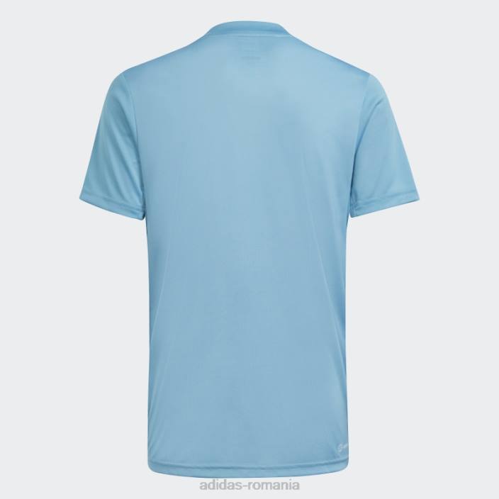 Adidas tren essentials aeroready logo tricou cu fiti regulate albastru copii albastru alb 2JBN11809