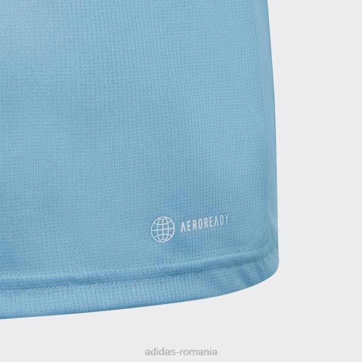 Adidas tren essentials aeroready logo tricou cu fiti regulate albastru copii albastru alb 2JBN11809