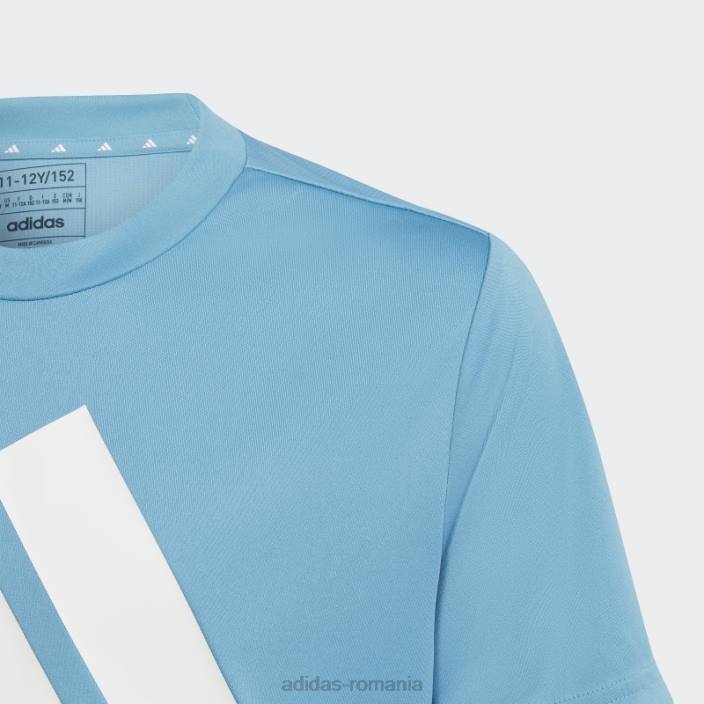 Adidas tren essentials aeroready logo tricou cu fiti regulate albastru copii albastru alb 2JBN11809