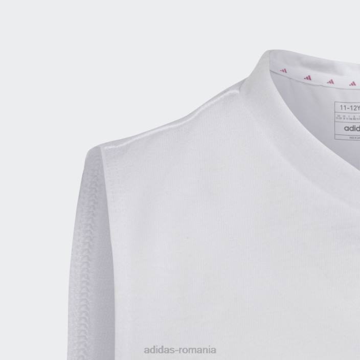 Adidas tren essentials sezonier aeroready cu logo-ul regulat, maiou de antrenament alb copii alb/nuanță ecru/mentă/fucsia 2JBN3457