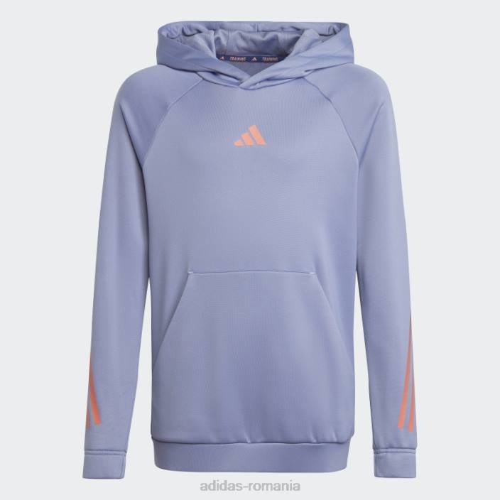 Adidas tren icons aeroready hanorac cu 3 dungi violet argintiu copii argintiu violet/alb/coral/albastru 2JBN11630
