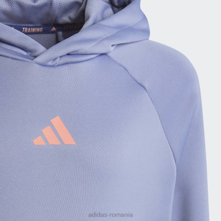 Adidas tren icons aeroready hanorac cu 3 dungi violet argintiu copii argintiu violet/alb/coral/albastru 2JBN11630