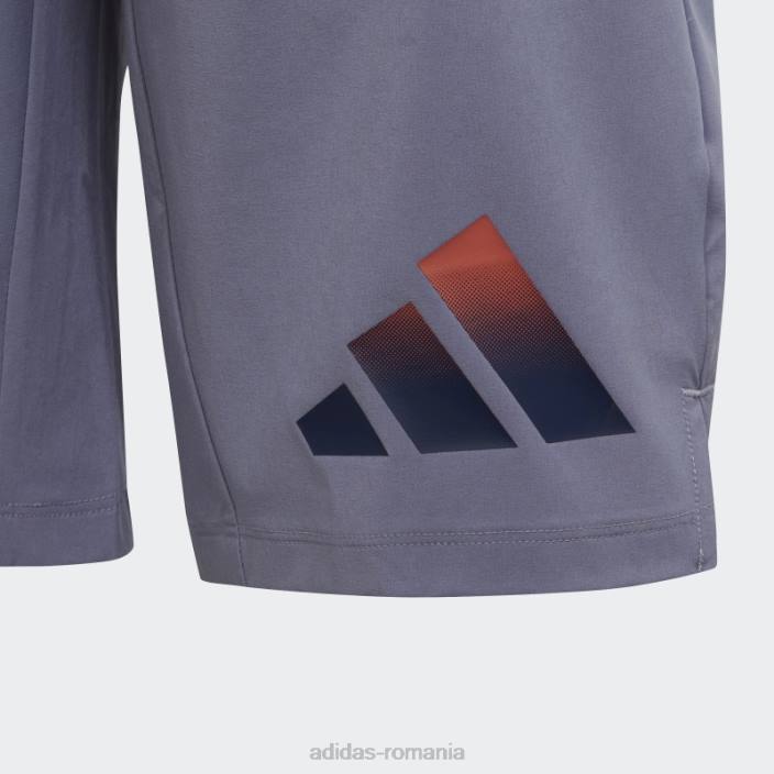 Adidas tren icons aeroready logo țesut pantaloni scurți violet argintiu copii violet argintiu/coral 2JBN11815