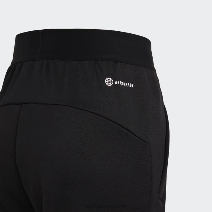 Adidas tren icons aeroready pantaloni de jogging tricotati cu 3 dungi negri copii negru/albastru 2JBN18554
