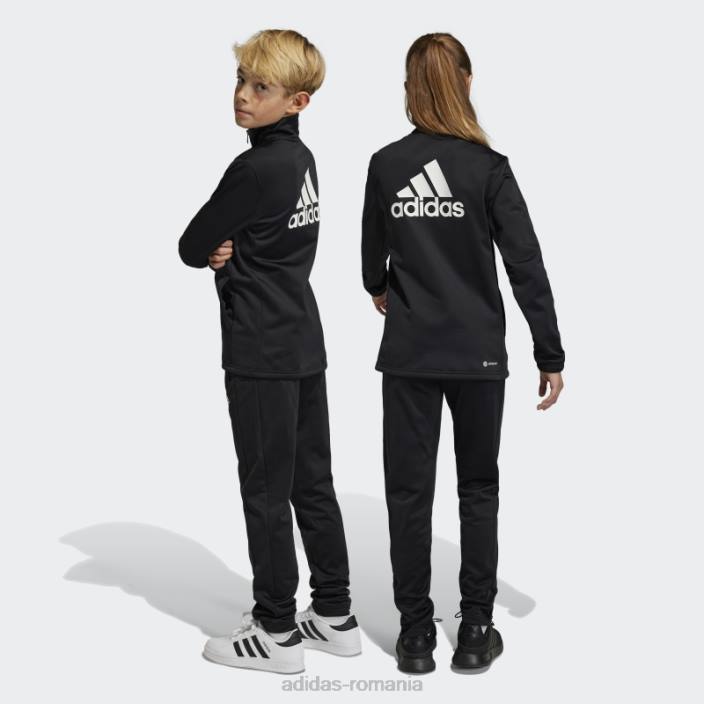 Adidas trening black essentials cu logo mare copii alb negru 2JBN18316