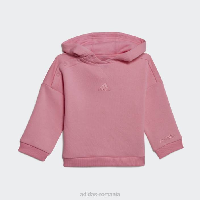 Adidas trening fleece cu glugă roz copii roz 2JBN19123