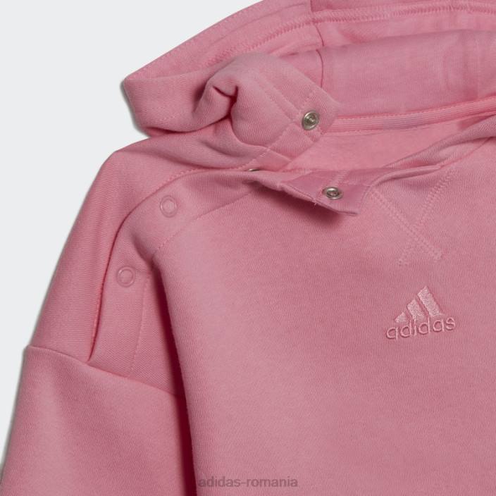Adidas trening fleece cu glugă roz copii roz 2JBN19123