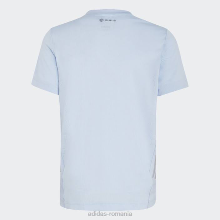 Adidas tricou adidas aeroready albastru cu 3 dungi copii albastru zori/argintiu 2JBN11625