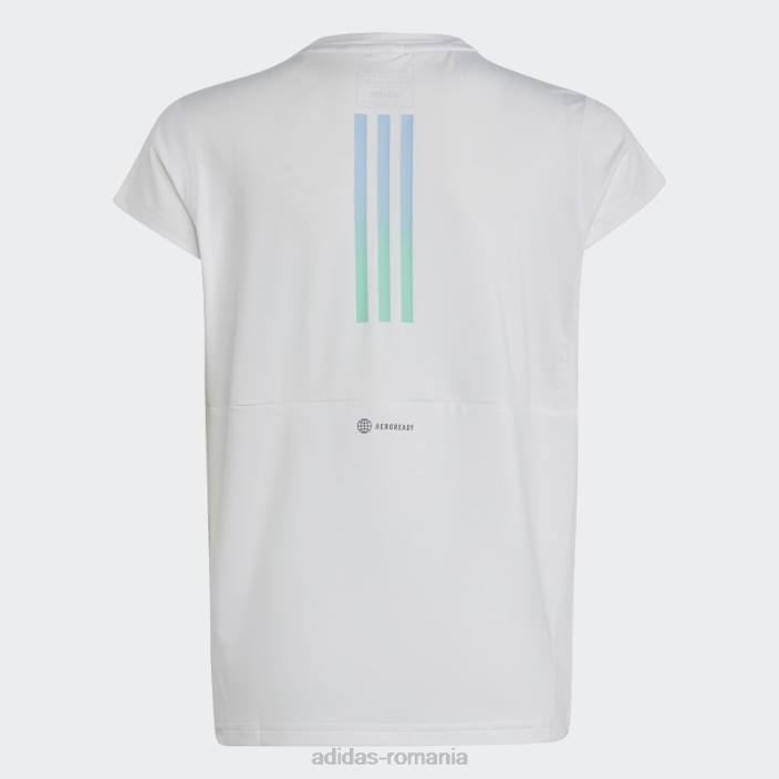 Adidas tricou aeroready cu 3 dungi alb adidas copii zori alb/negru/albastru 2JBN19206