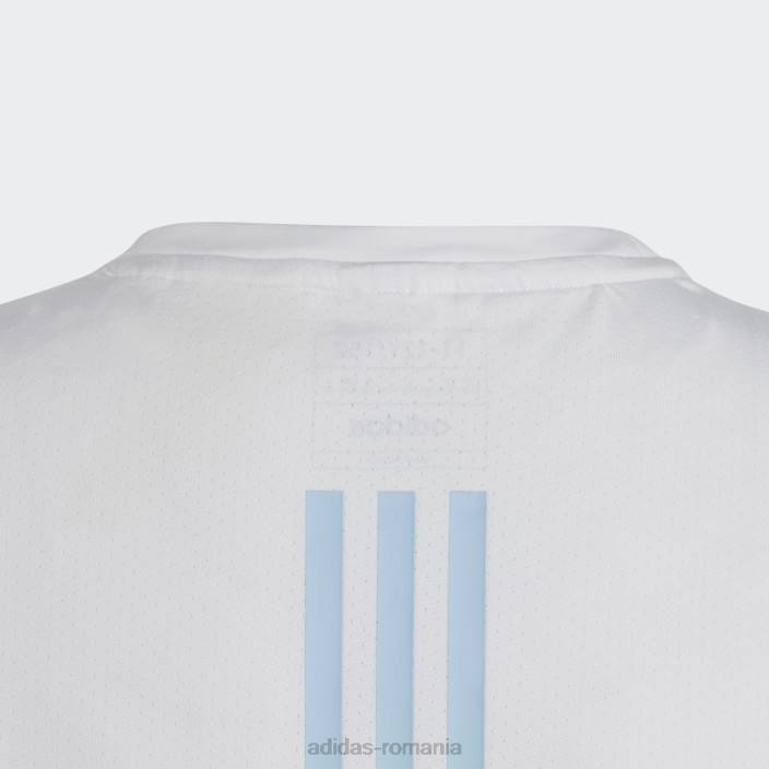Adidas tricou aeroready cu 3 dungi alb adidas copii zori alb/negru/albastru 2JBN19206