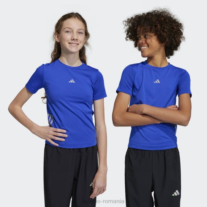 Adidas tricou aeroready cu 3 dungi albastru copii albastru/argintiu 2JBN18421