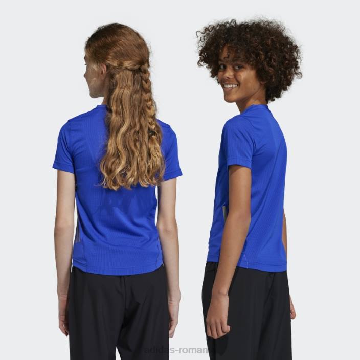 Adidas tricou aeroready cu 3 dungi albastru copii albastru/argintiu 2JBN18421