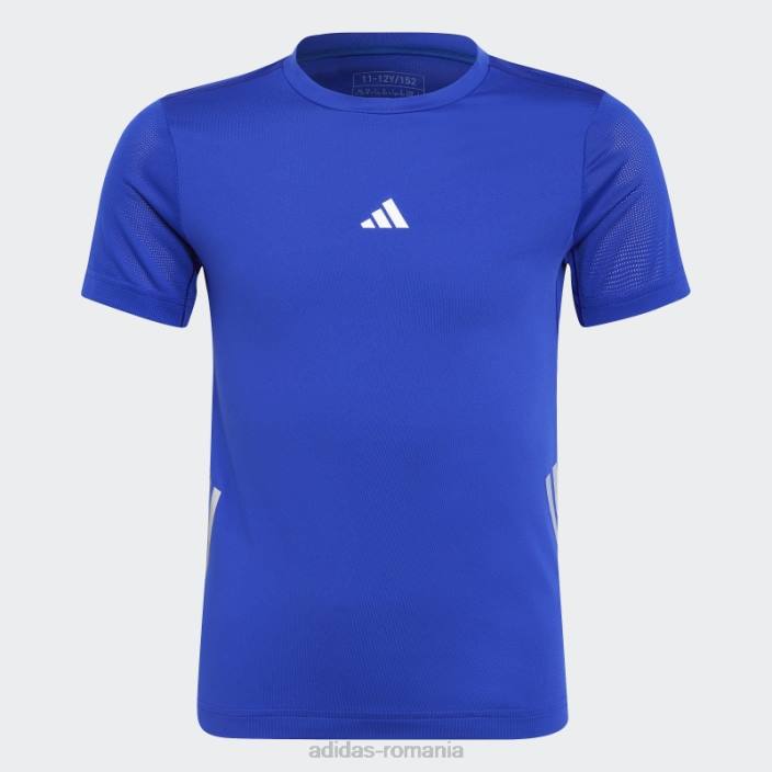 Adidas tricou aeroready cu 3 dungi albastru copii albastru/argintiu 2JBN18421