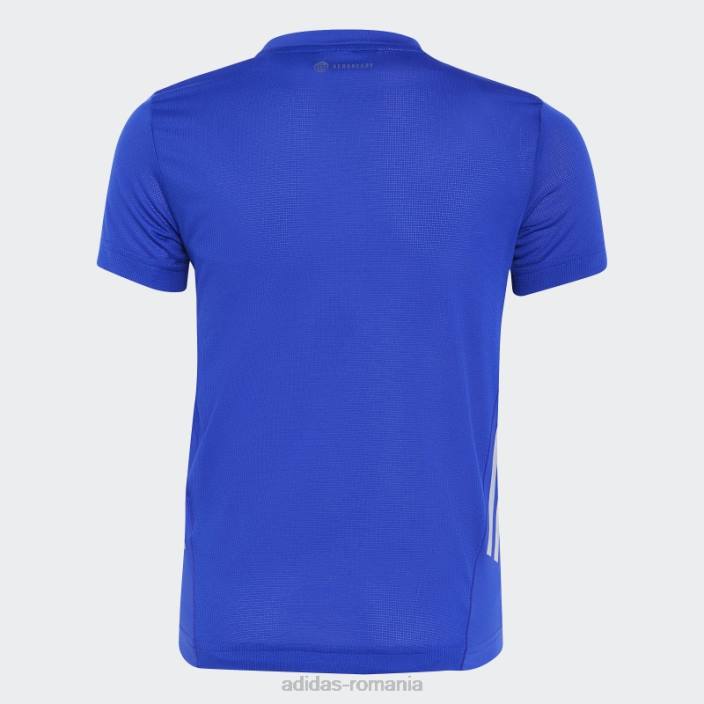 Adidas tricou aeroready cu 3 dungi albastru copii albastru/argintiu 2JBN18421