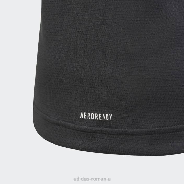 Adidas tricou aeroready cu 3 dungi negru copii alb negru 2JBN19273