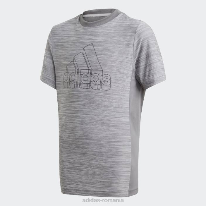 Adidas tricou aeroready heather gri adidas copii gri/alb 2JBN19026