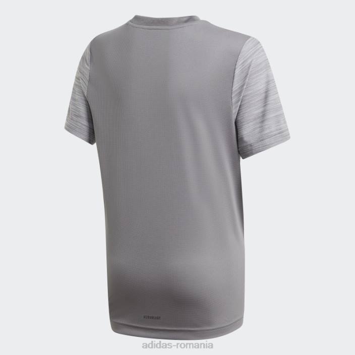 Adidas tricou aeroready heather gri adidas copii gri/alb 2JBN19026
