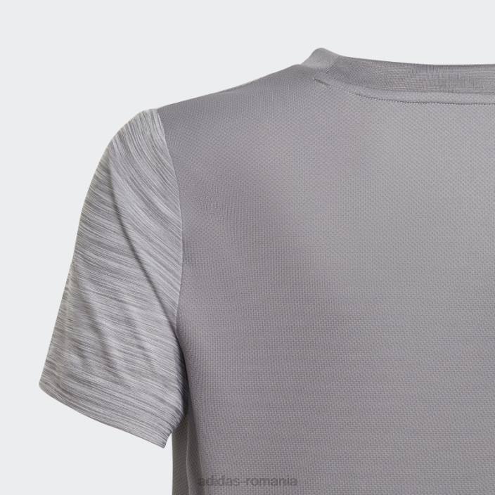 Adidas tricou aeroready heather gri adidas copii gri/alb 2JBN19026