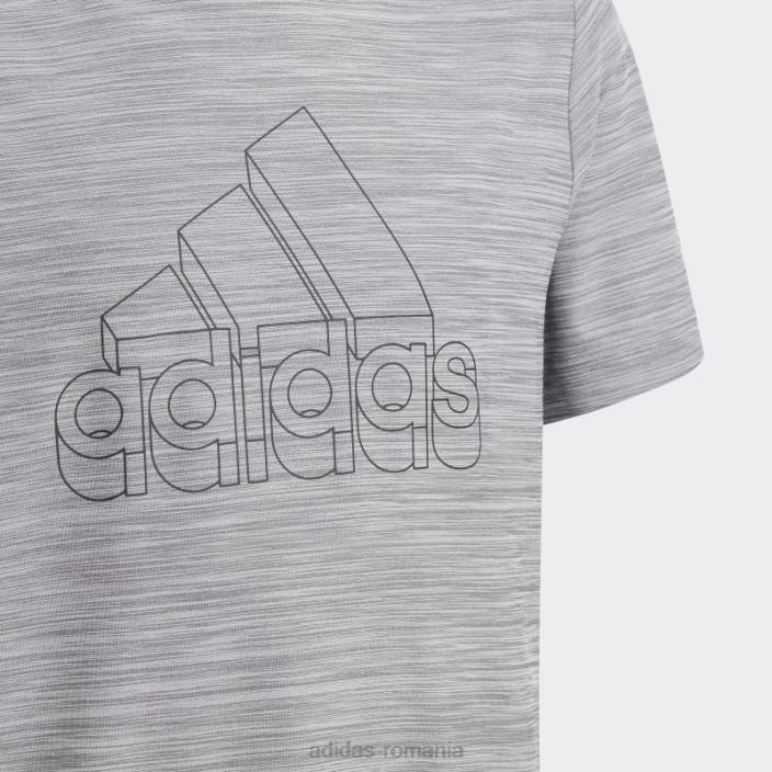 Adidas tricou aeroready heather gri adidas copii gri/alb 2JBN19026