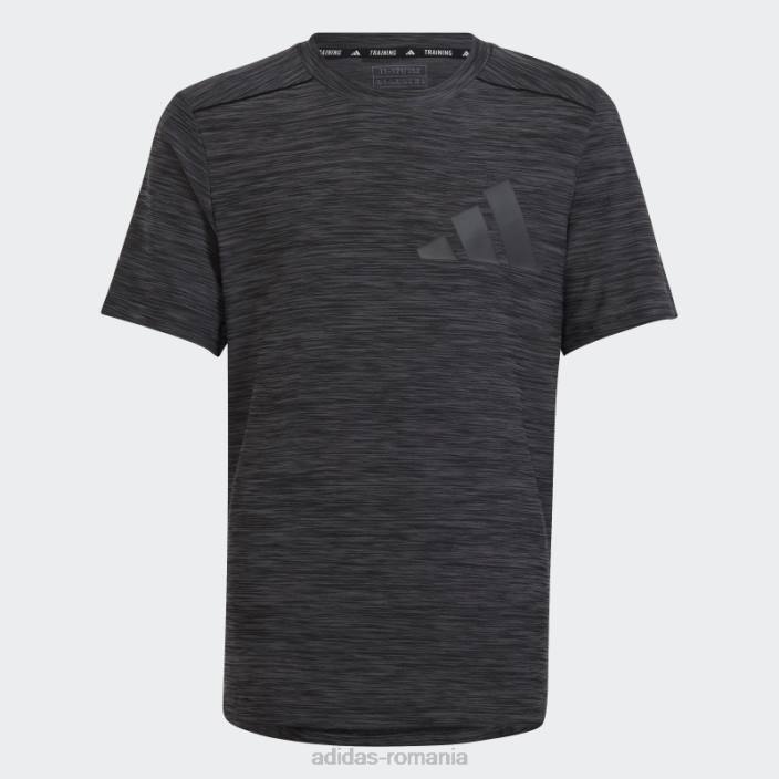 Adidas tricou aeroready heather gri copii gri/negru 2JBN19046