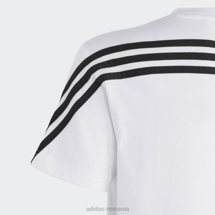 Adidas tricou alb adidas cu 3 dungi future icons copii alb negru 2JBN18696