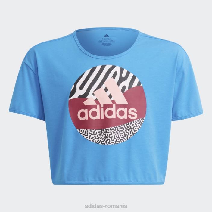 Adidas tricou albastru cu logo decupat aeroready power training copii albastru/roz/roz strălucitor/cer 2JBN19241