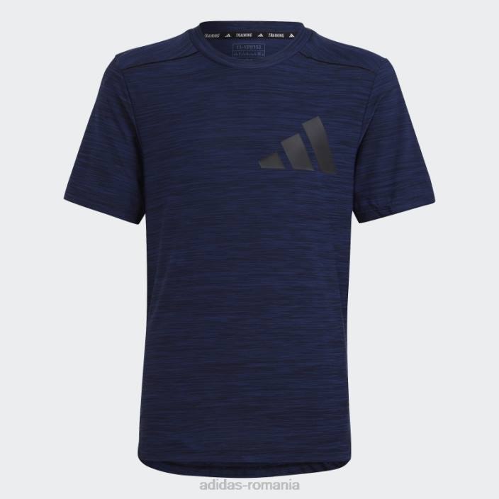 Adidas tricou albastru închis aeroready heather copii albastru închis/negru 2JBN11830