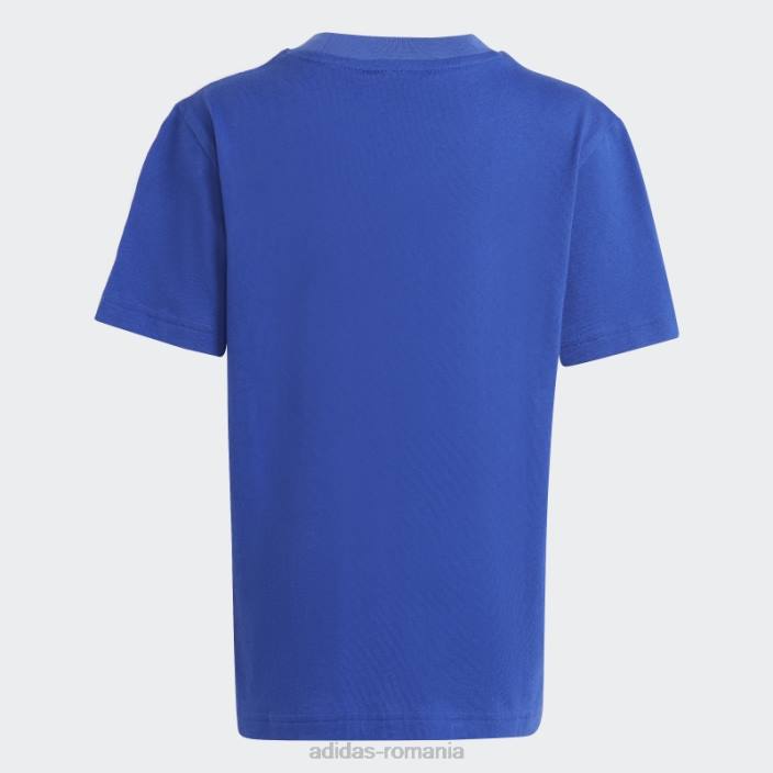 Adidas tricou blue essentials colorblock copii albastru alb 2JBN11860