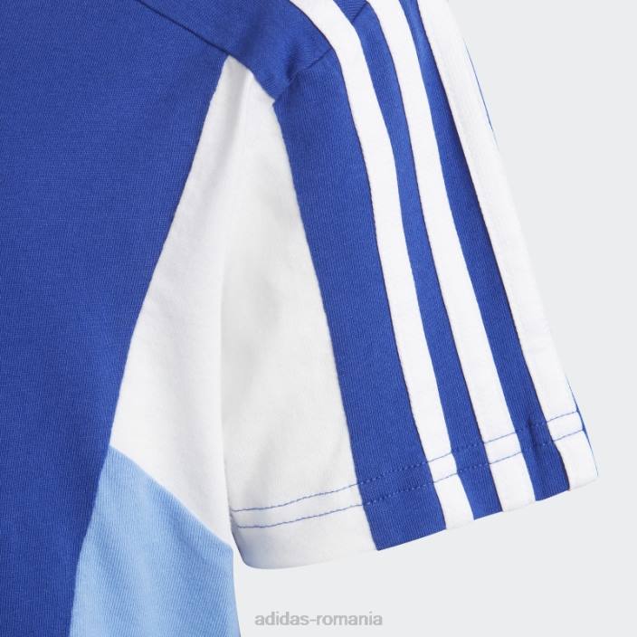Adidas tricou blue essentials colorblock copii albastru alb 2JBN11860