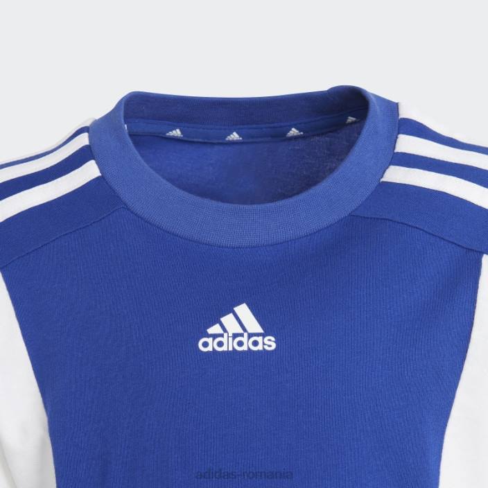 Adidas tricou blue essentials colorblock copii albastru alb 2JBN11860