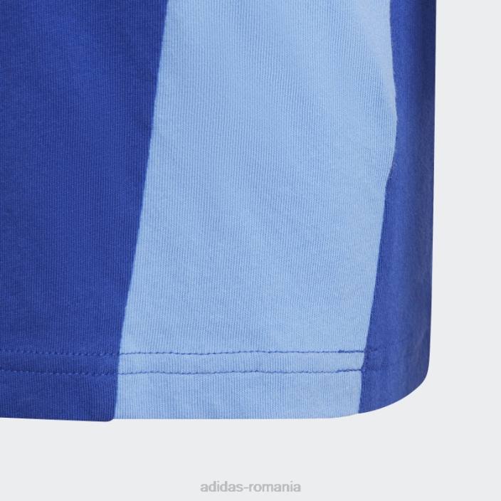 Adidas tricou blue essentials colorblock copii albastru alb 2JBN11860
