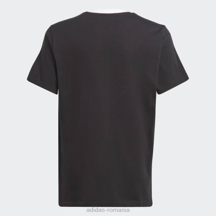 Adidas tricou boyfriend din bumbac cu 3 dungi, negru, cu ajustare largă copii alb negru 2JBN19199