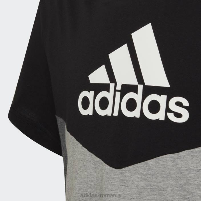 Adidas tricou colorblock negru adidas copii negru/gri mediu/alb 2JBN19230