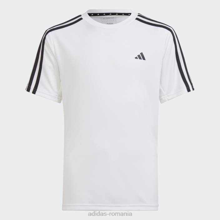 Adidas tricou cu 3 dungi aeroready cu trenuri albe essentials copii alb negru 2JBN11621