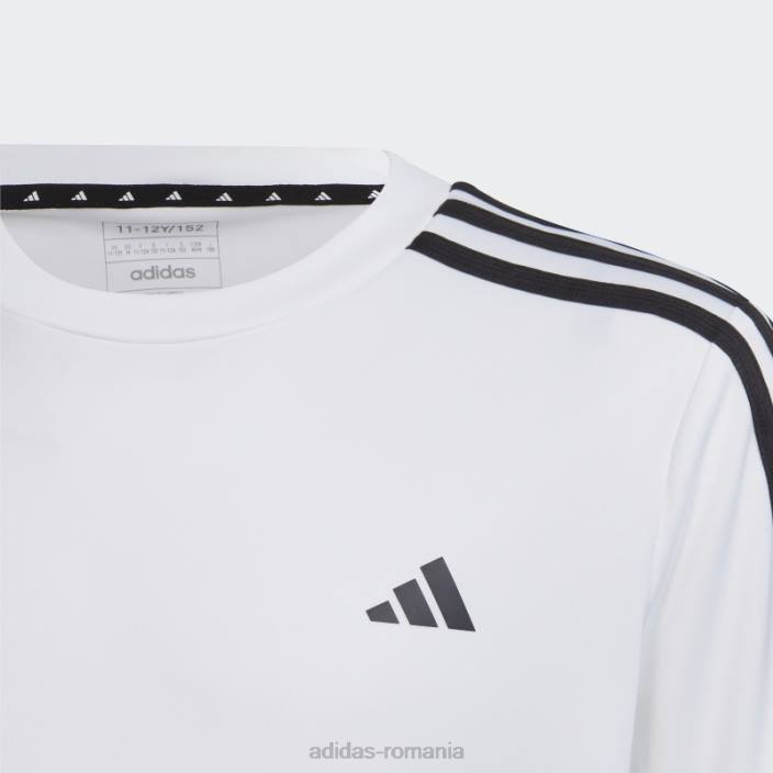 Adidas tricou cu 3 dungi aeroready cu trenuri albe essentials copii alb negru 2JBN11621