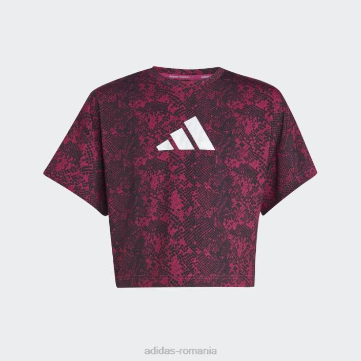 Adidas tricou cu imprimeu animal fucsia aeroready adidas copii fucsia/carbon/alb 2JBN19155
