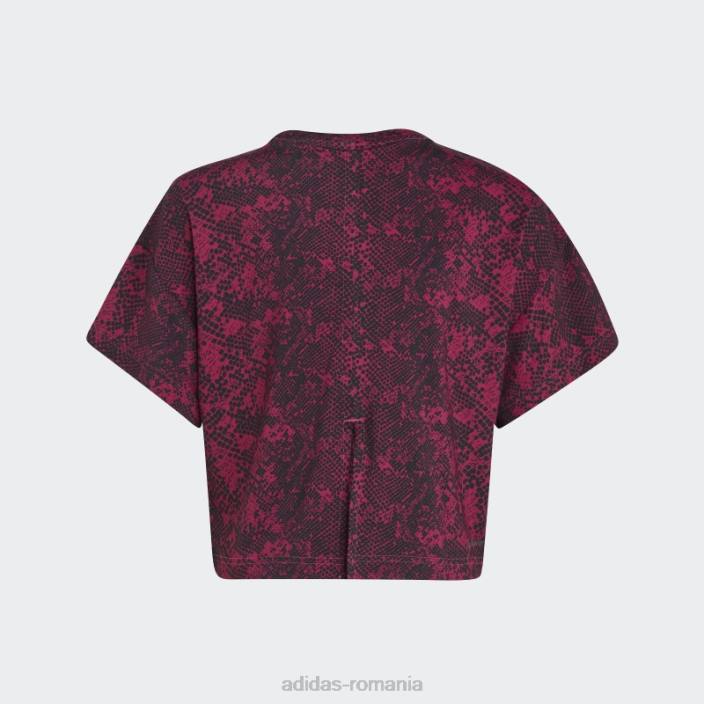 Adidas tricou cu imprimeu animal fucsia aeroready adidas copii fucsia/carbon/alb 2JBN19155