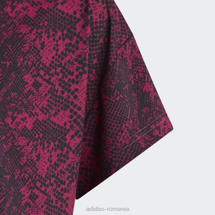 Adidas tricou cu imprimeu animal fucsia aeroready adidas copii fucsia/carbon/alb 2JBN19155