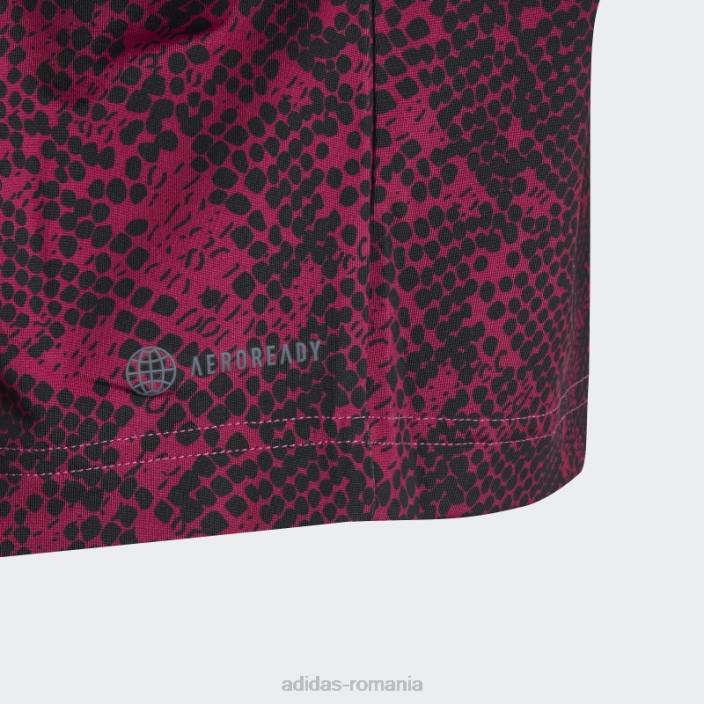 Adidas tricou cu imprimeu animal fucsia aeroready adidas copii fucsia/carbon/alb 2JBN19155