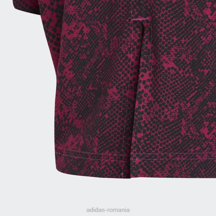 Adidas tricou cu imprimeu animal fucsia aeroready adidas copii fucsia/carbon/alb 2JBN19155