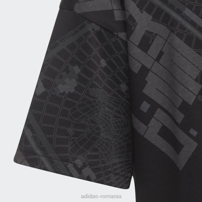 Adidas tricou cu imprimeu integral arkd3 negru copii negru/gri/carbon/alb 2JBN18967