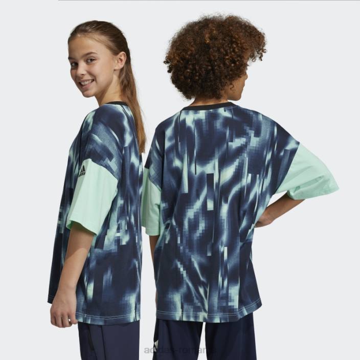 Adidas tricou cu imprimeu integral arkd3 verde copii verde albastru 2JBN18607