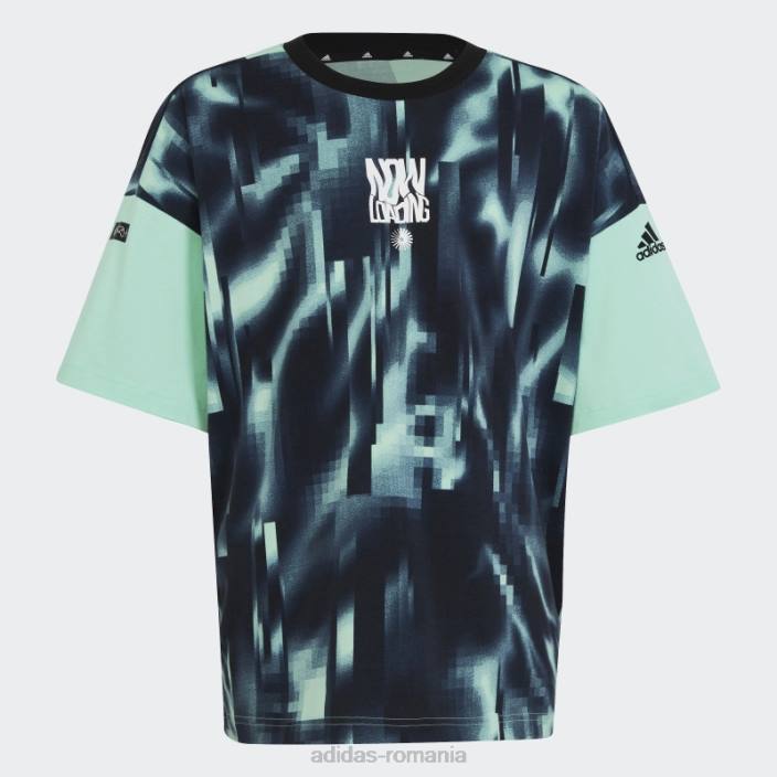 Adidas tricou cu imprimeu integral arkd3 verde copii verde albastru 2JBN18607