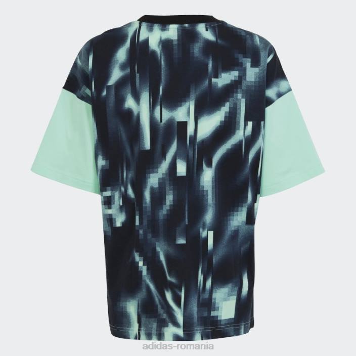Adidas tricou cu imprimeu integral arkd3 verde copii verde albastru 2JBN18607