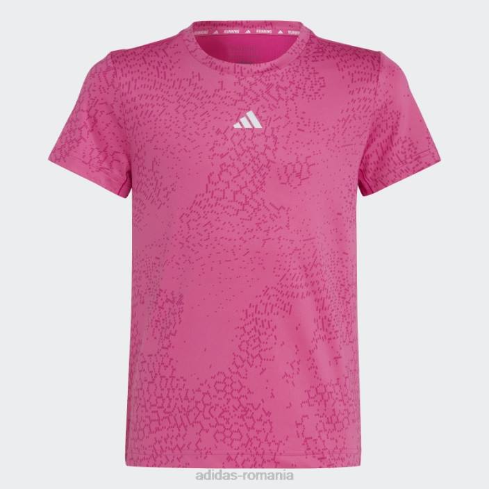 Adidas tricou cu imprimeu peste tot cu 3 dungi aeroready fucsia adidas copii fucsia/carbon/argintiu 2JBN19161