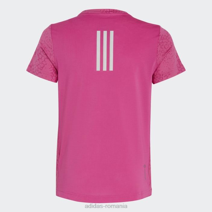 Adidas tricou cu imprimeu peste tot cu 3 dungi aeroready fucsia adidas copii fucsia/carbon/argintiu 2JBN19161