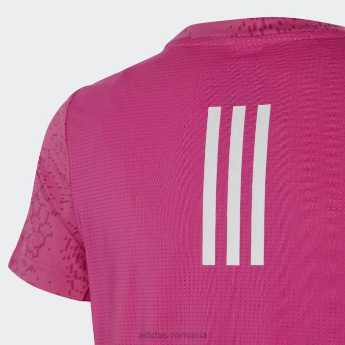 Adidas tricou cu imprimeu peste tot cu 3 dungi aeroready fucsia adidas copii fucsia/carbon/argintiu 2JBN19161