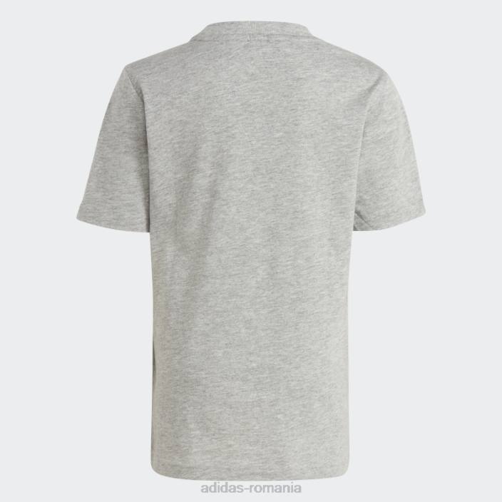Adidas tricou cu logo essentials și set scurt gri mediu copii gri/albastru mediu 2JBN11593