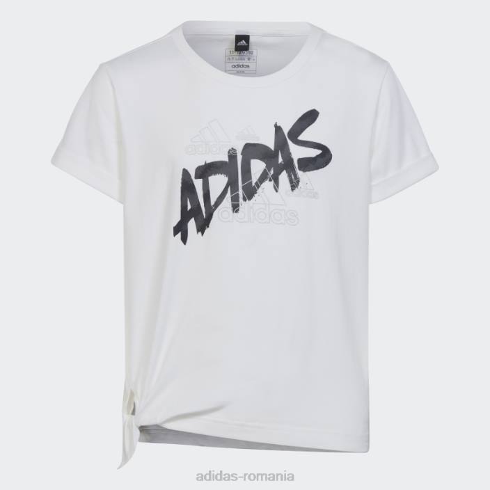 Adidas tricou cu noduri de dans adidas alb copii alb/argintiu 2JBN12084